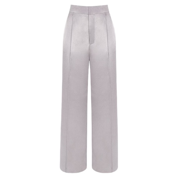 NWOT house of CB ALIVIA O GREY SATIN TROUSERS - Picture 4 of 16